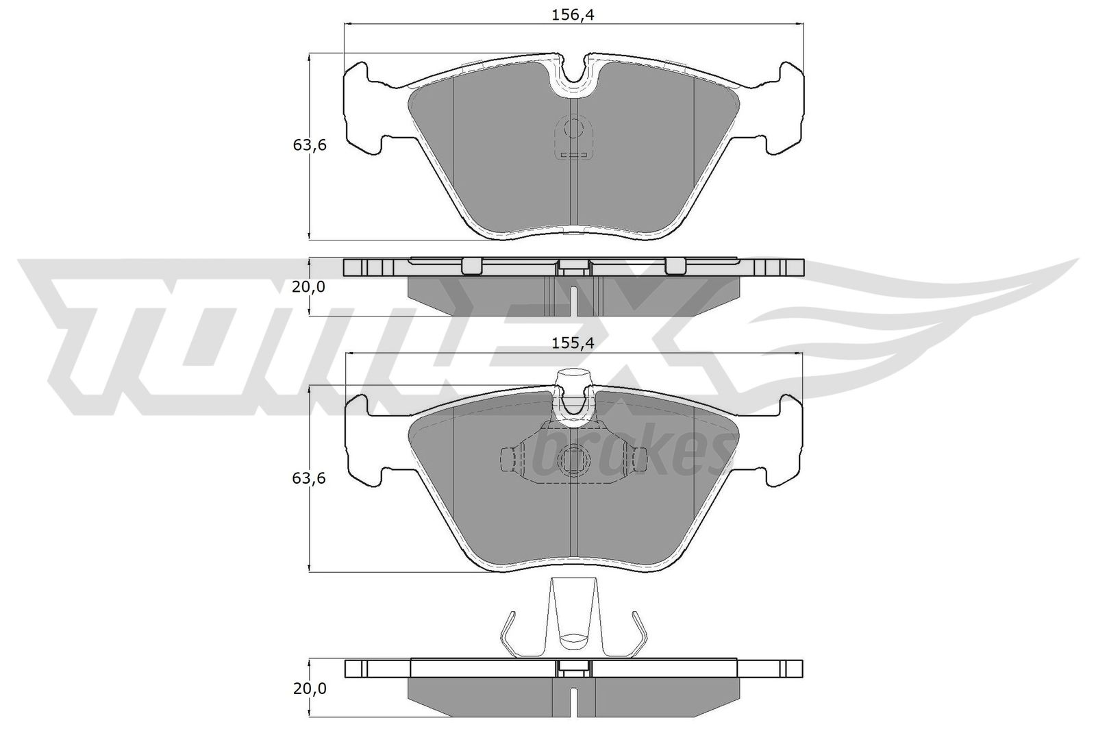 Sada brzdových platničiek kotúčovej brzdy TOMEX Brakes